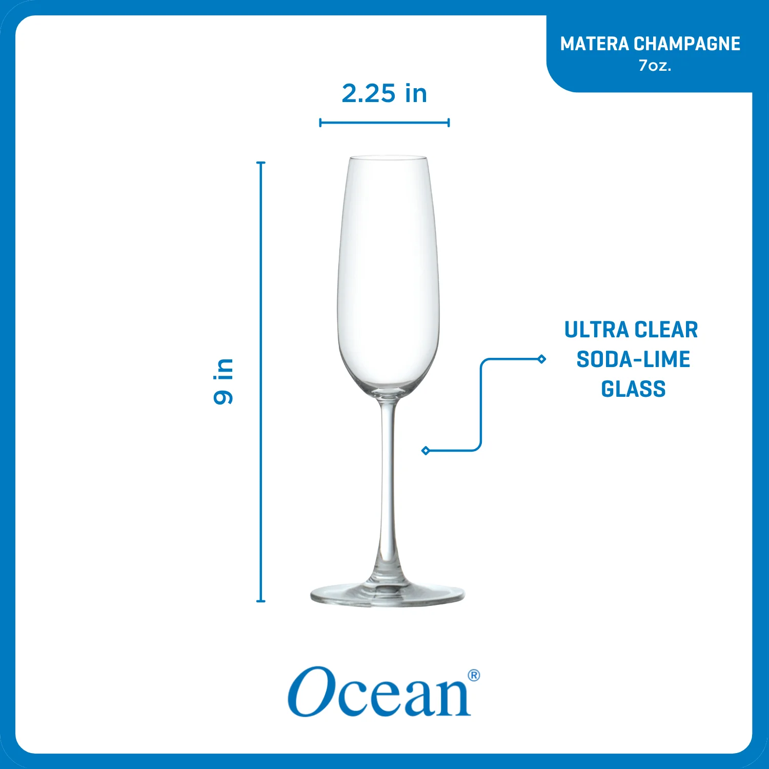 Ocean Glassware Ocean Glass Matera Champagne Flutes (4-Pieces), 7-ounce, dishwasher safe - Image 3