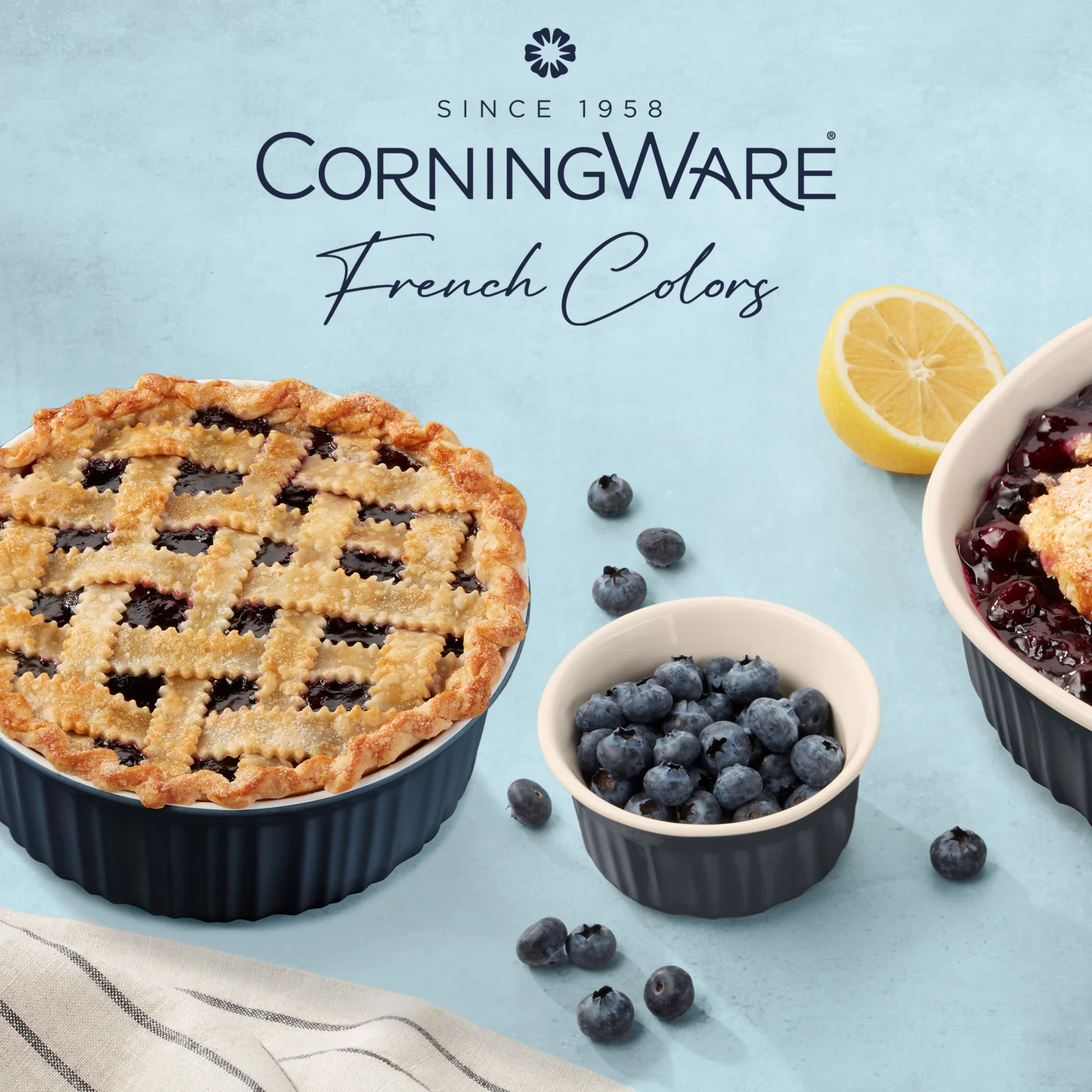 CorningWare® French Colors 12-piece Oval Bakeware Set, Navy Glass - Image 5