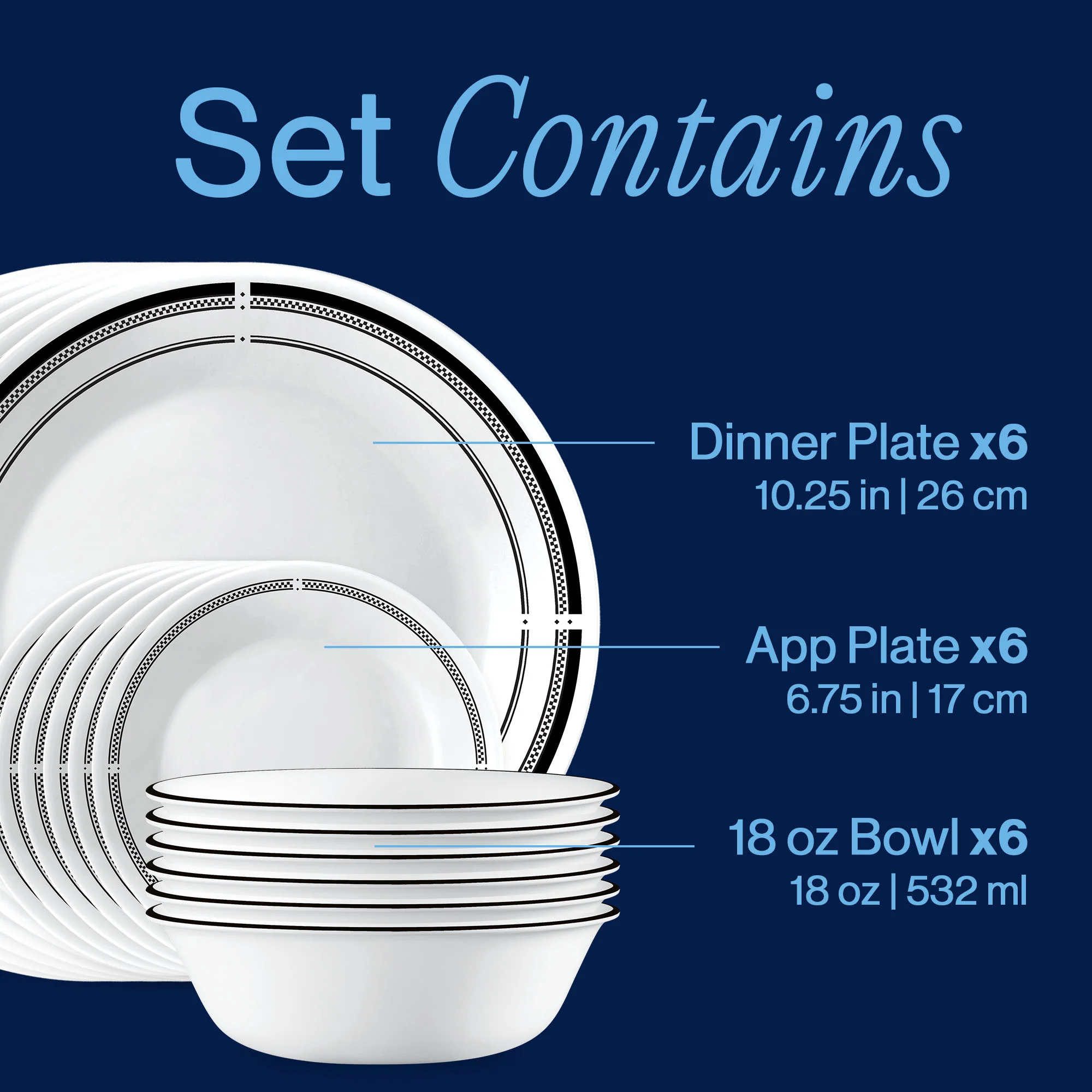 Corelle® Brasserie 18-piece Dinnerware Set, Service for 6 - Image 3