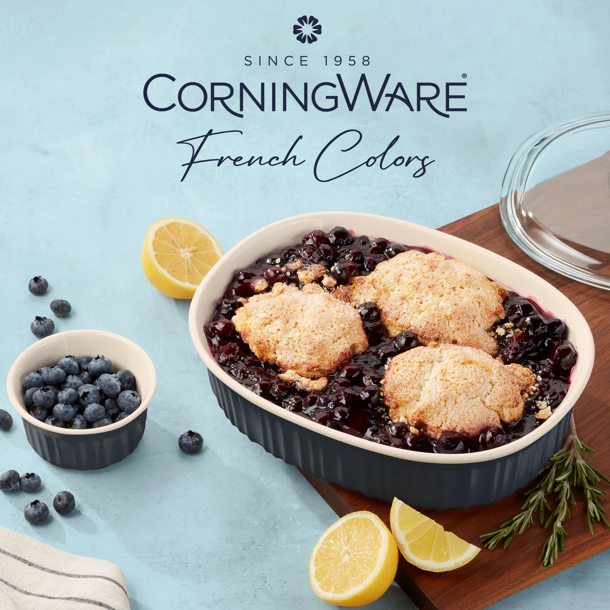 CorningWare® French Colors 10-piece Oval Bakeware Set, Navy Glass - Image 5