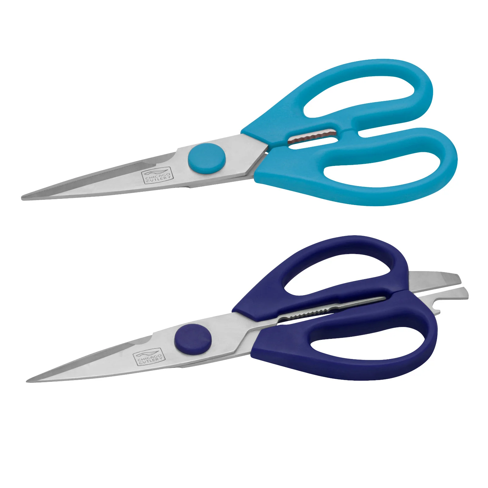 Chicago Cutlery 2-piece Kitchen Shears in Blueberry and Blue Frost Jar