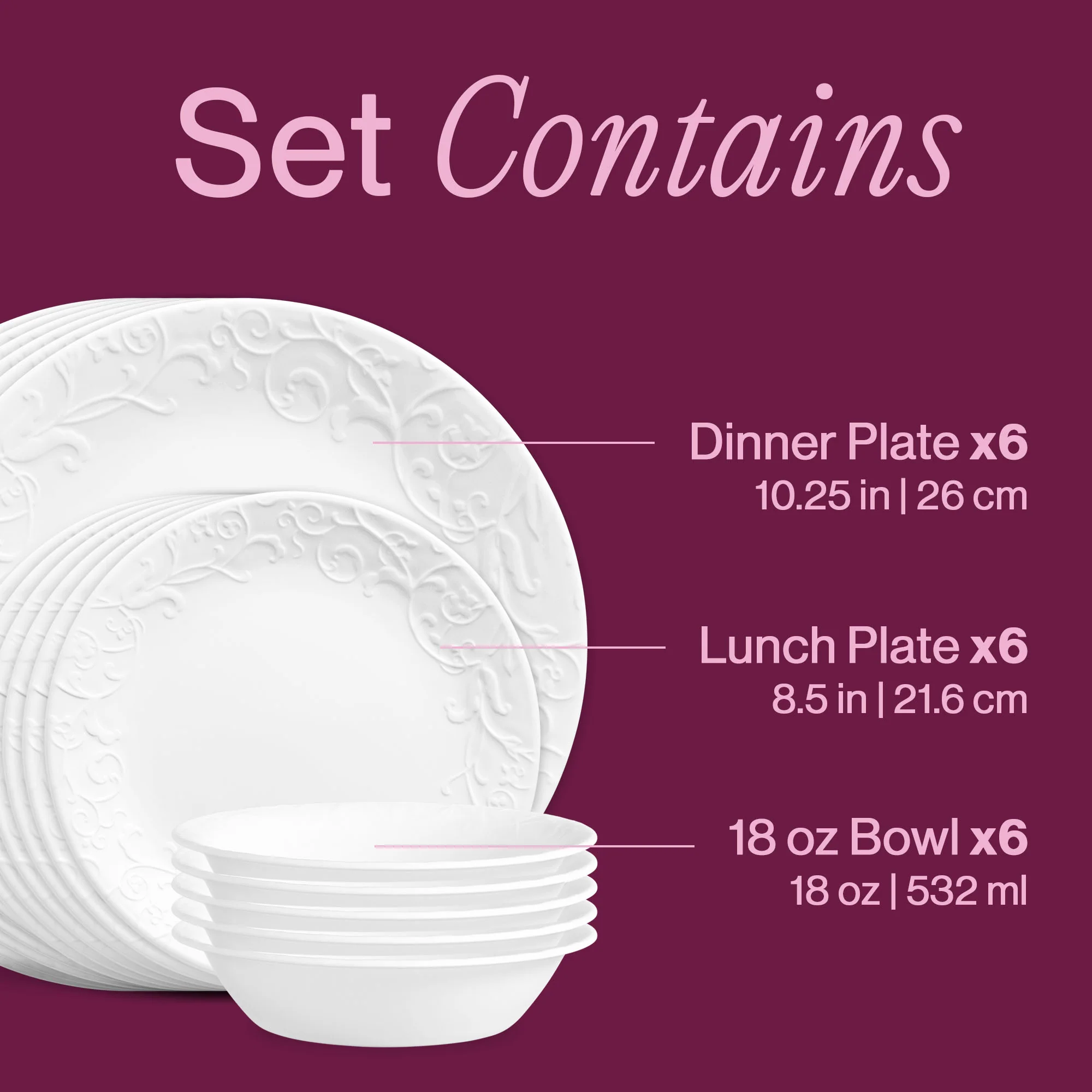 Corelle® Bella Faenza 18-piece Dinnerware Set, Service for 6 - Image 3