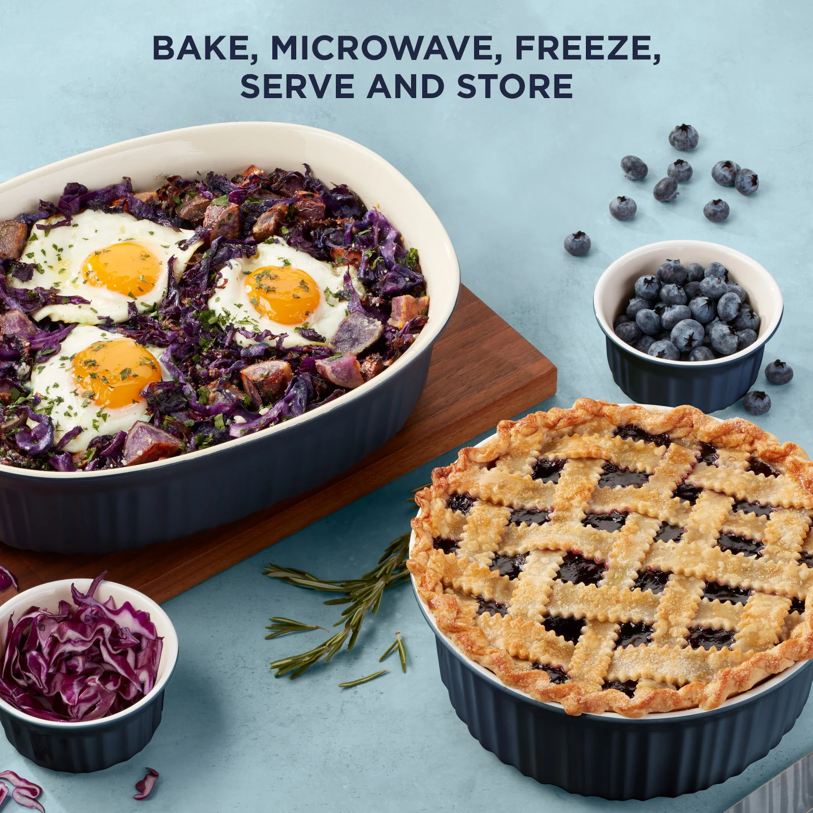 CorningWare® French Colors 12-piece Oval Bakeware Set, Navy Glass - Image 3
