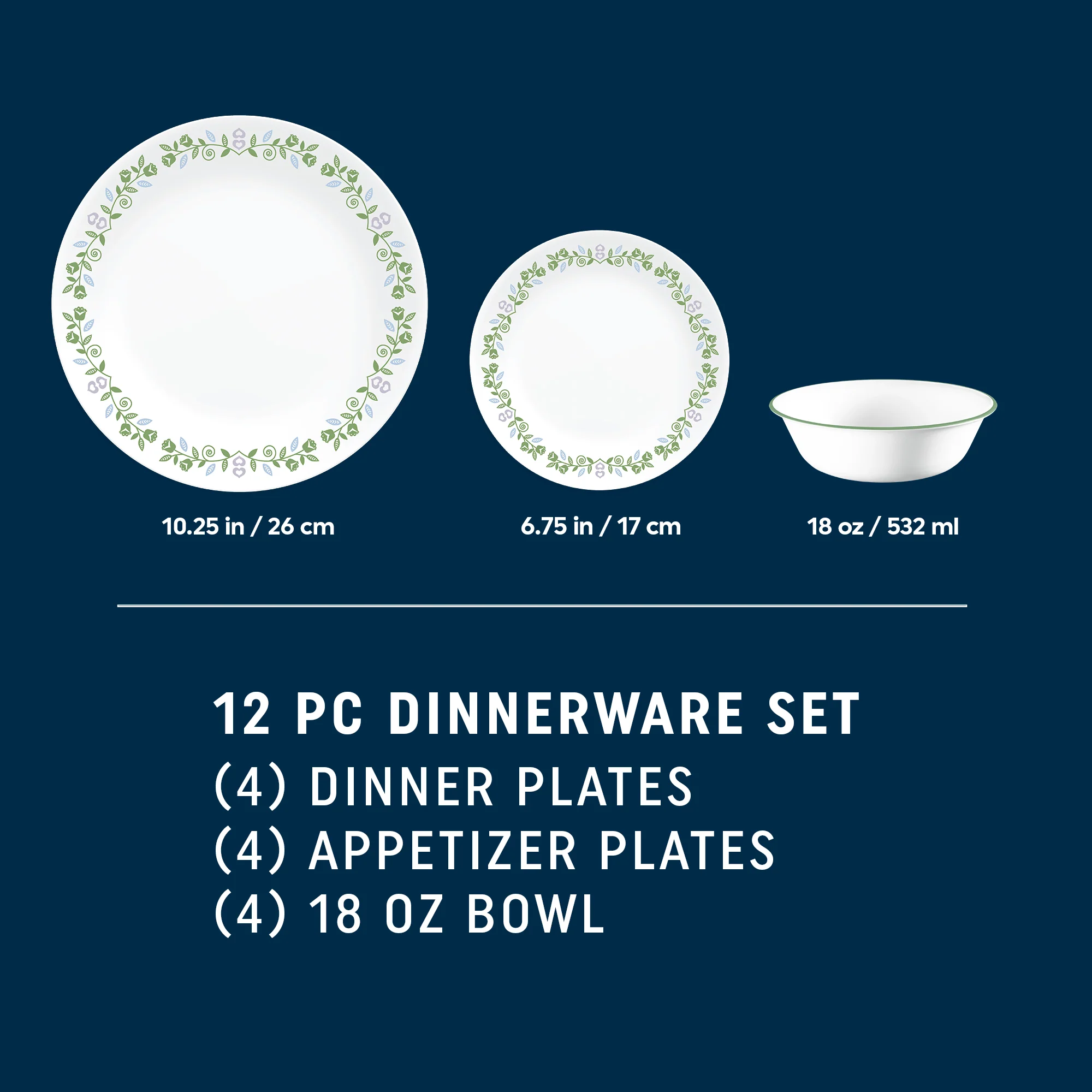 Corelle® Bryndle 12-Piece Glass Dinnerware Set, Service for 4 - Image 2