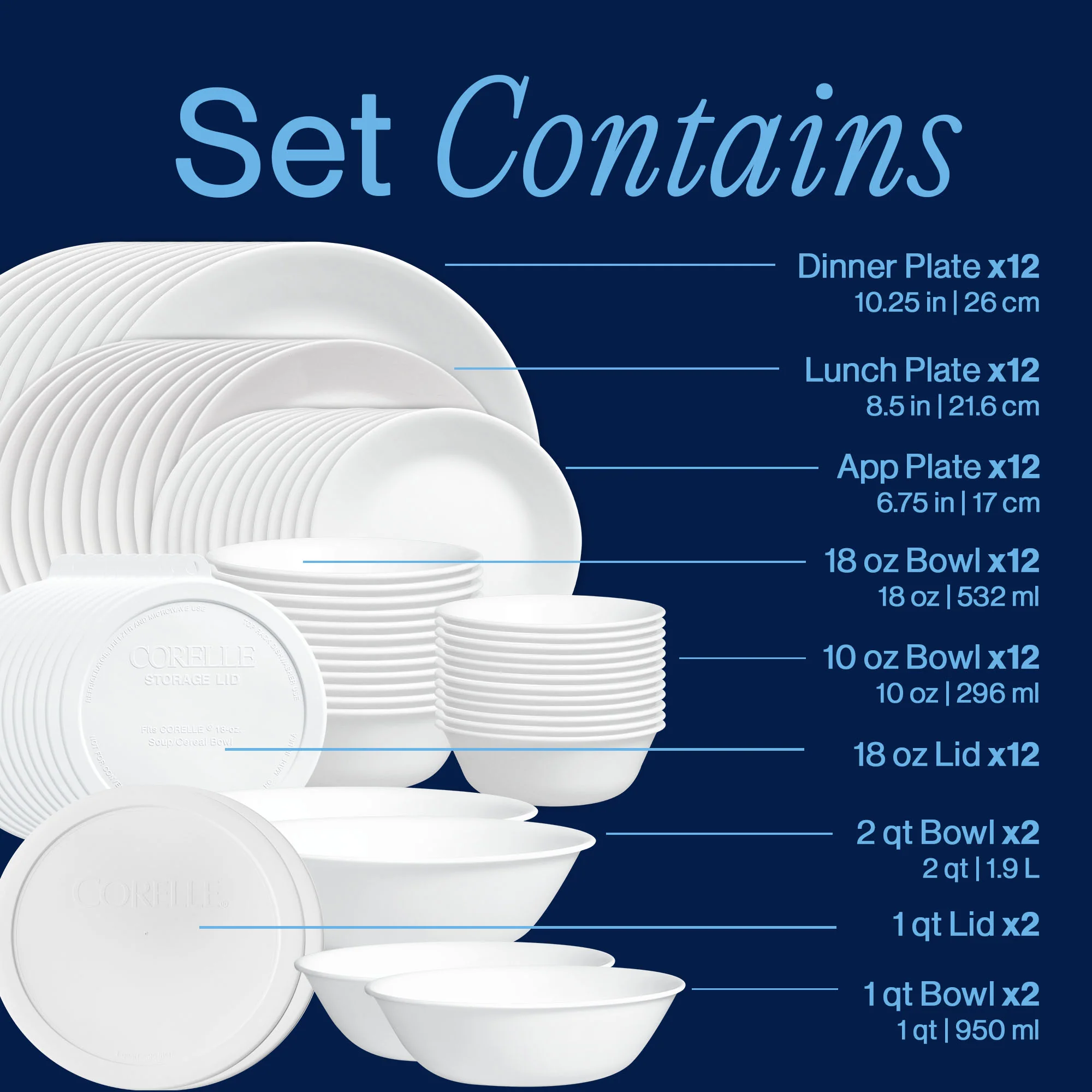 Corelle® Winter Frost White 78-piece Dinnerware Set, Service for 12 - Image 3
