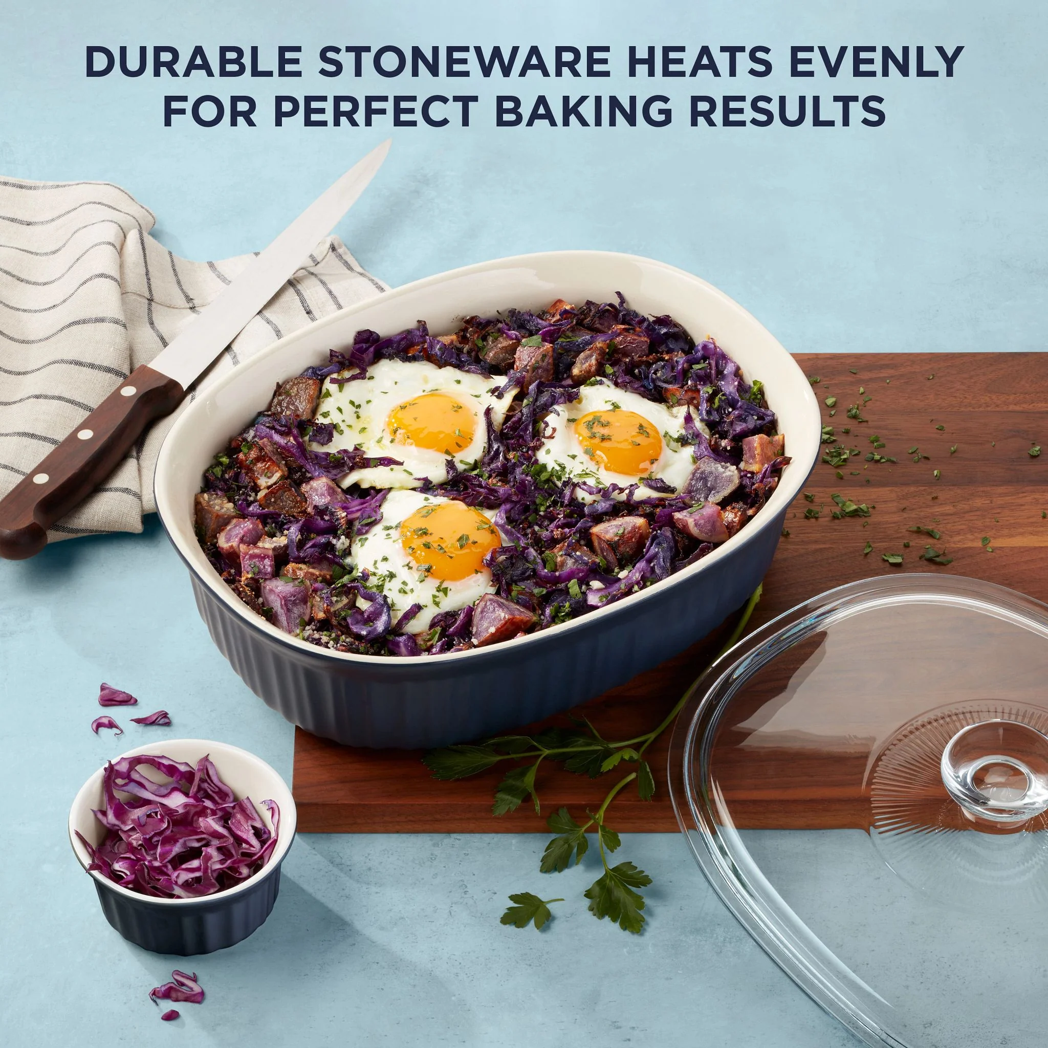 CorningWare® French Colors 10-piece Oval Bakeware Set, Navy Glass - Image 4