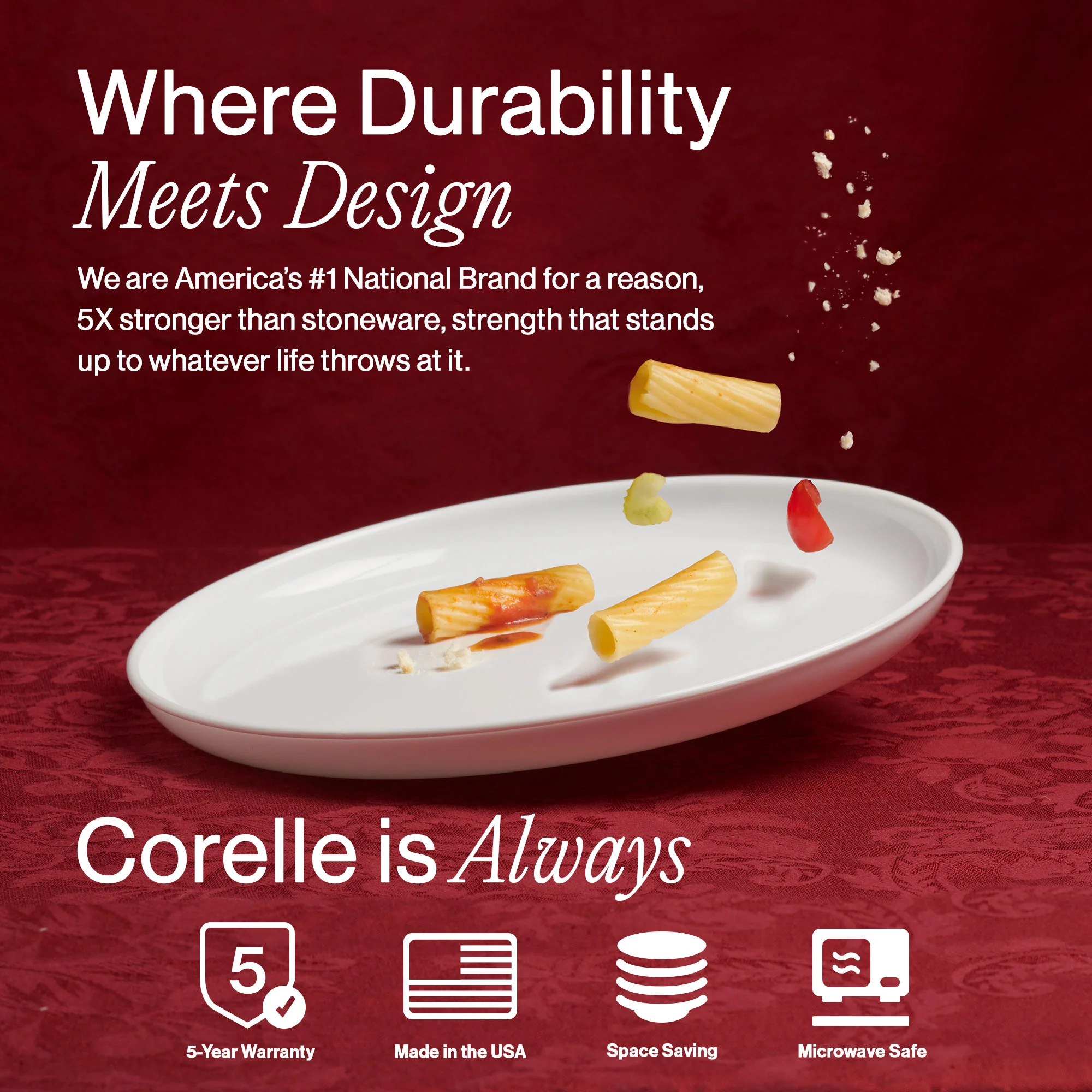 Corelle® Luxe Atlas 18-piece Dinnerware Set, Service for 6 Glass - Image 6