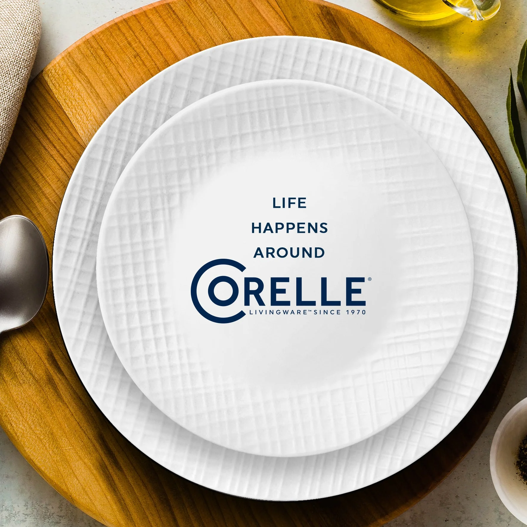 Corelle® Linen Weave 18-piece Dinnerware Set, Service for 6 - Image 4