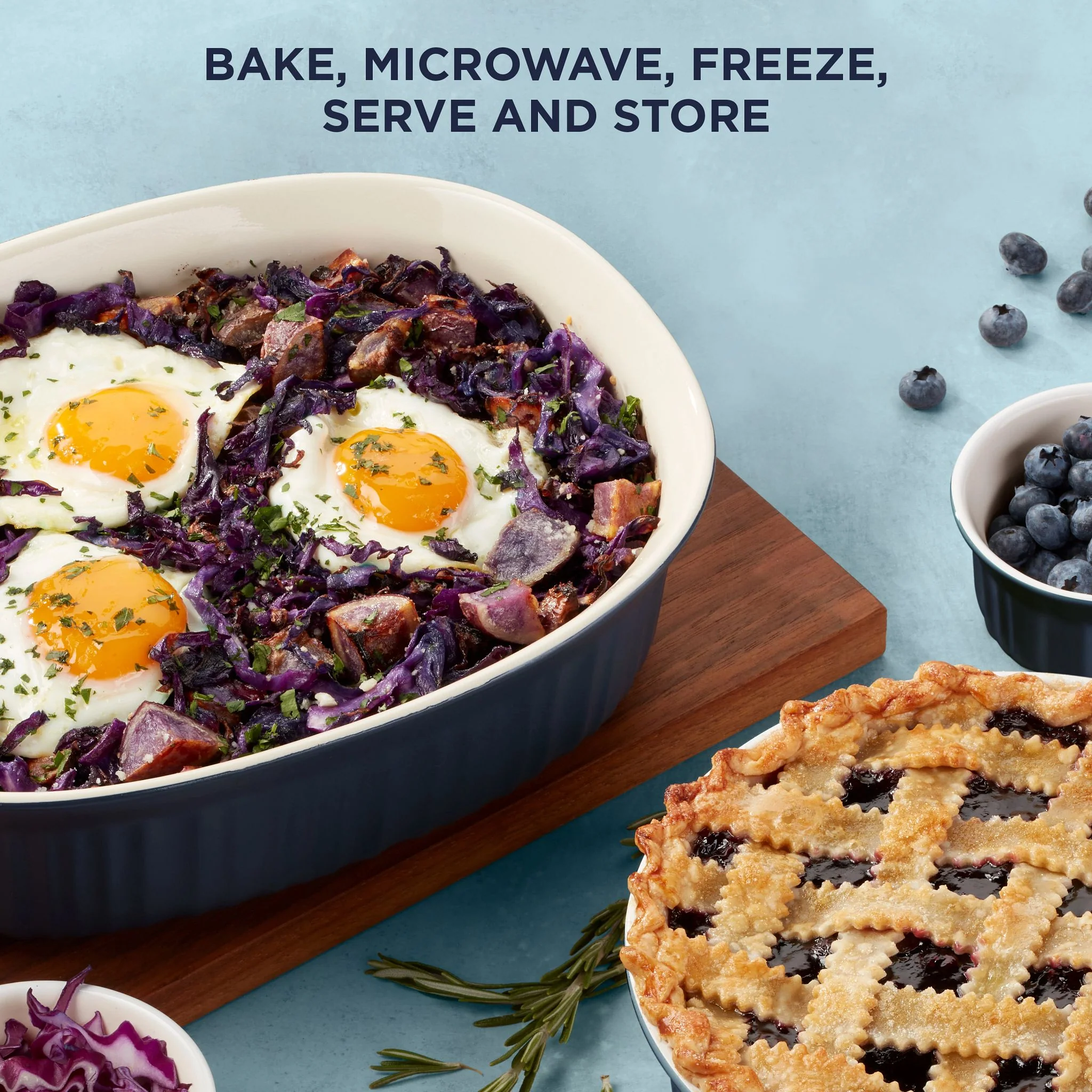 CorningWare® French Colors 10-piece Oval Bakeware Set, Navy Glass - Image 3