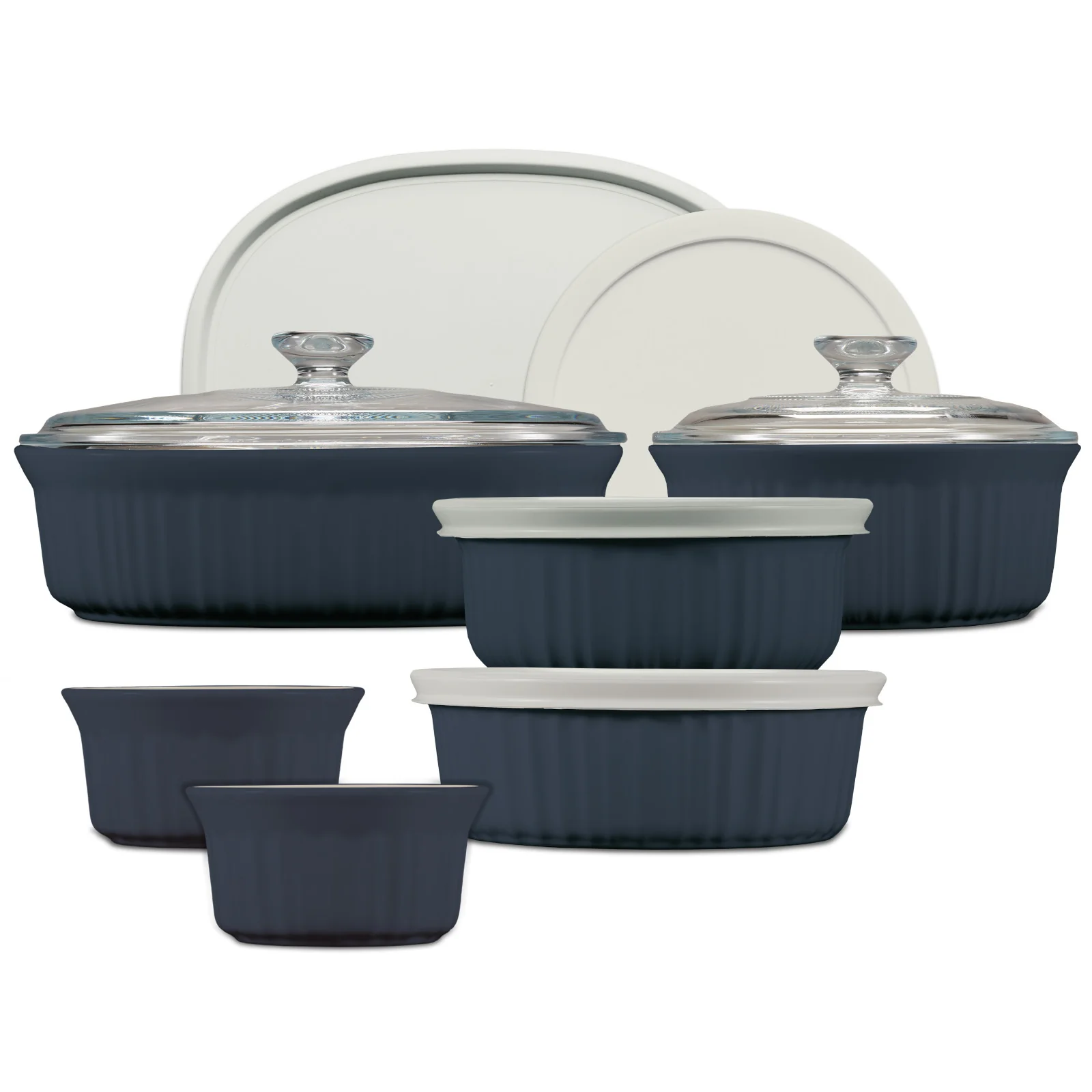 CorningWare® French Colors 12-piece Oval Bakeware Set, Navy Glass
