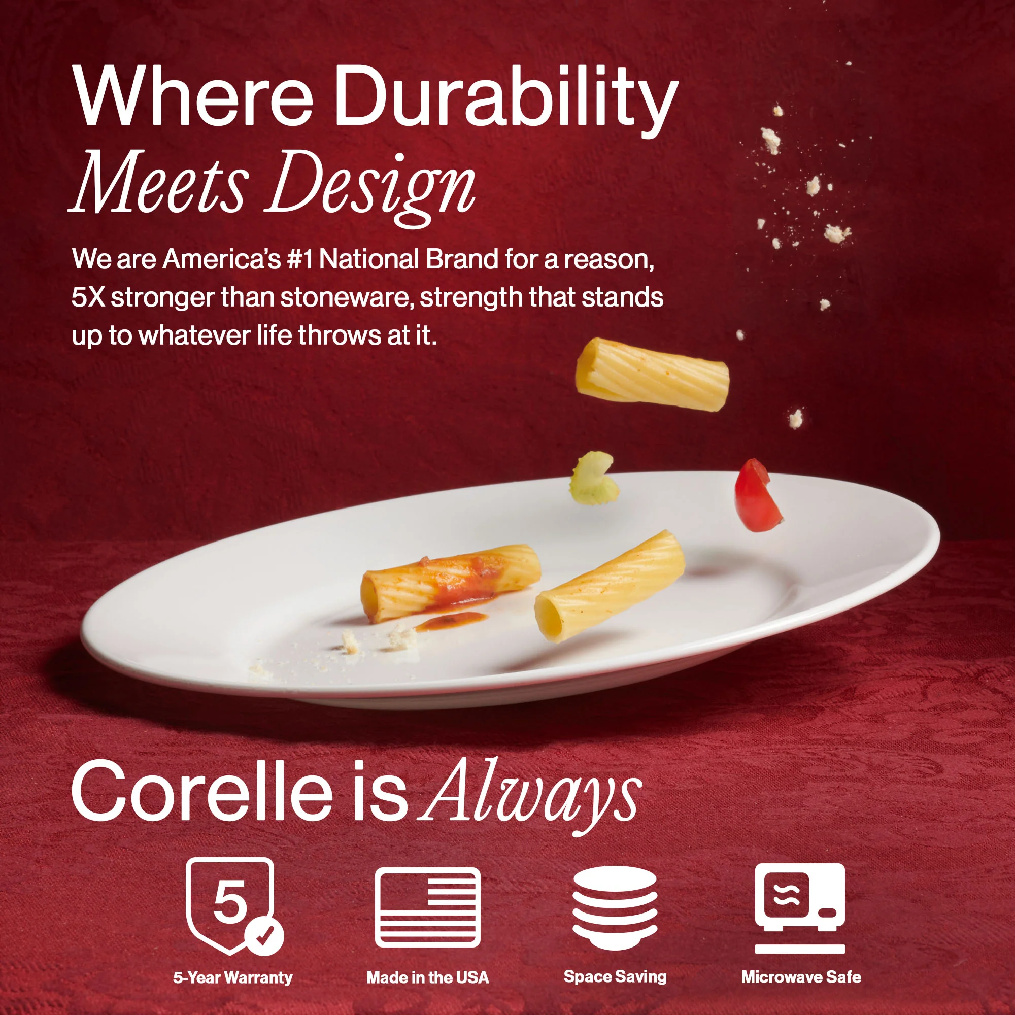 Corelle® Luxe Heritage 18-piece Dinnerware Set, Service for 6 Glass - Image 6