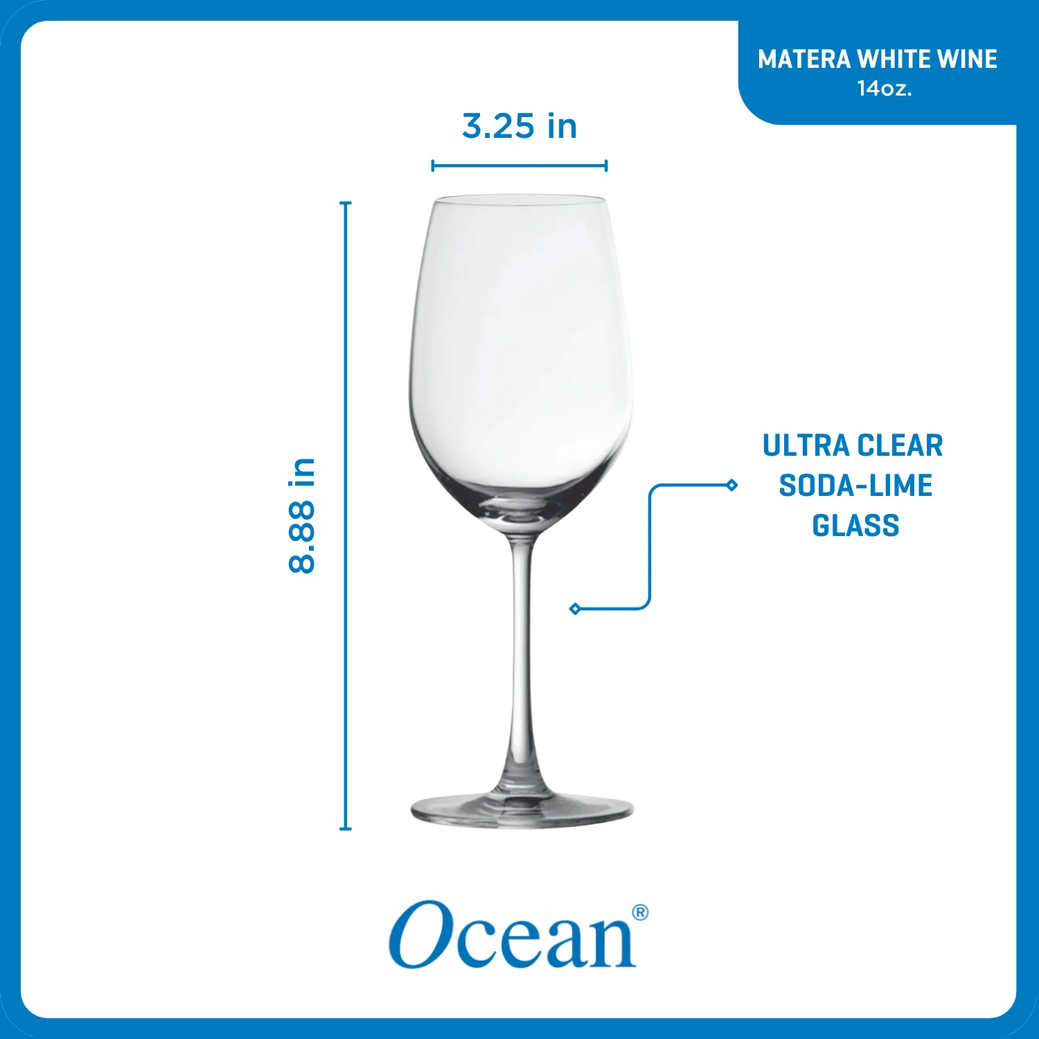Ocean Glassware Ocean Glass Matera White Wine Glasses (4-Pieces), 14-ounce, dishwasher safe - Image 3