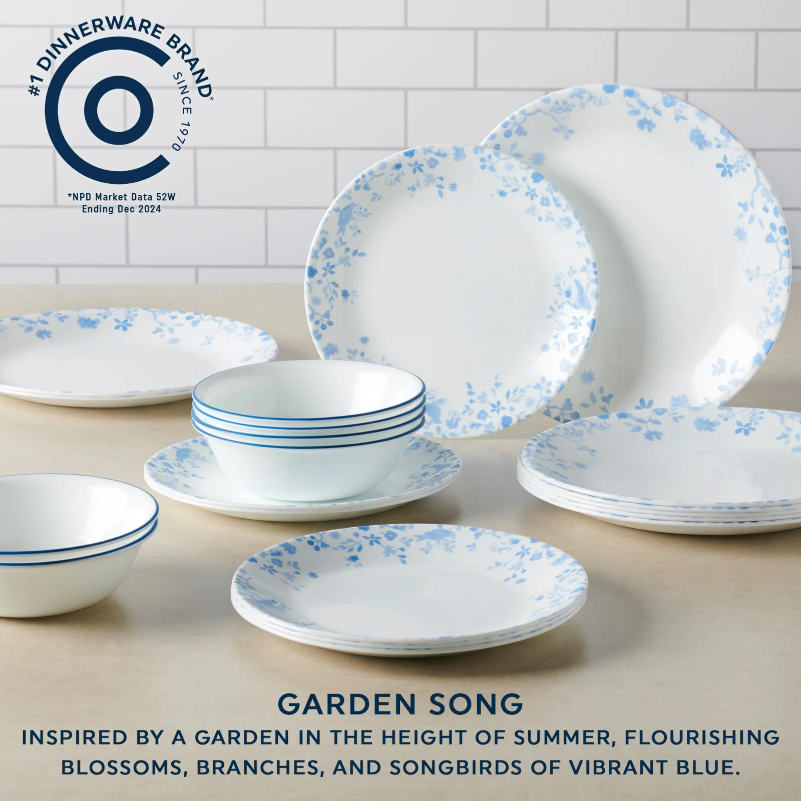 Corelle® Garden Song 12-piece Dinnerware Set, Service for 4 - Image 3